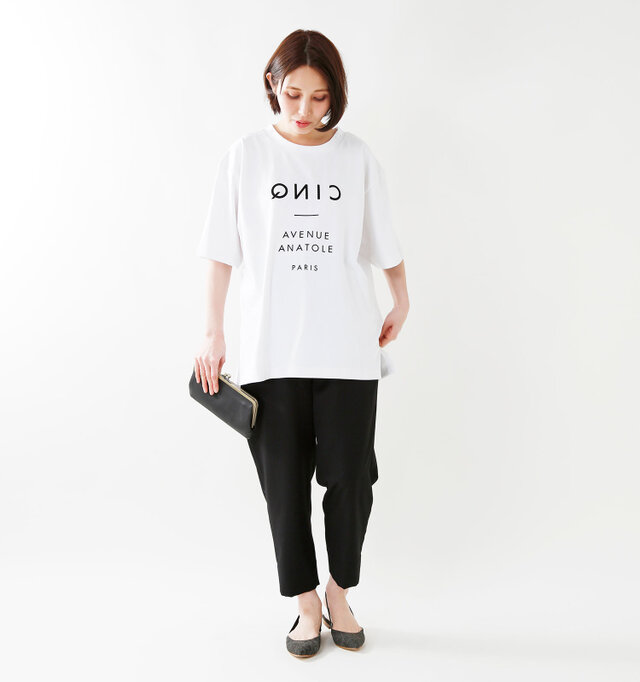 model yama:167cm / 49kg
color : white×black / size : F