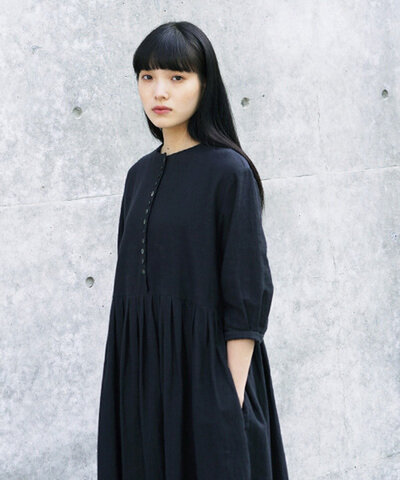 Mochi｜button dress  (sumi/・2)