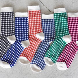 ROTOTO|ギンガムチェック ソックス 靴下 GINGHAM CHECK SOCKS ギフト プレゼント R1506-SS25 ロトト