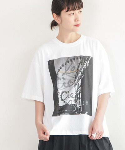 ichi|【10%OFF】ピグメントTシャツ フォトTシャツ トップス カットソー Tシャツ 250149
