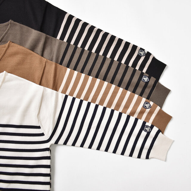 カラーはナチュラルな印象の、【ecru×navy】【camel×off white】【mocha×black】【black×pumice】の4種類をご用意しました。