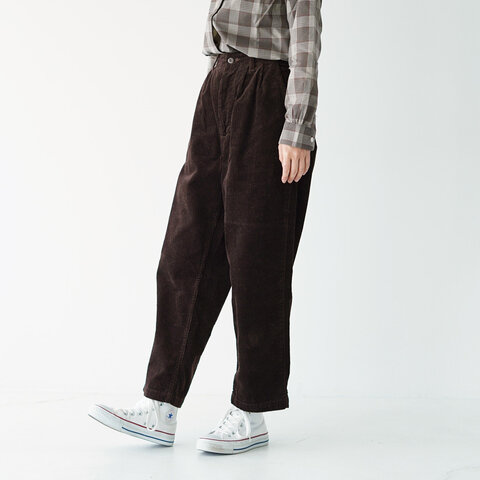 SETTO|コーデュロイ ワイドシルエット ワンタック パンツ UNE PANTS 股上深め レディース ST-PT039 セット