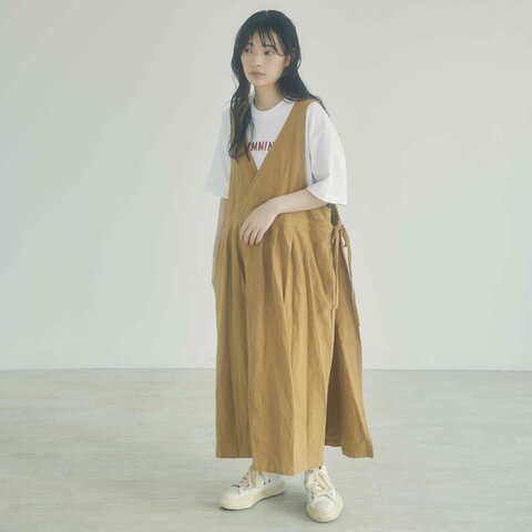 YARRA｜綿麻エプロン風ジャンパースカート　YR-3244