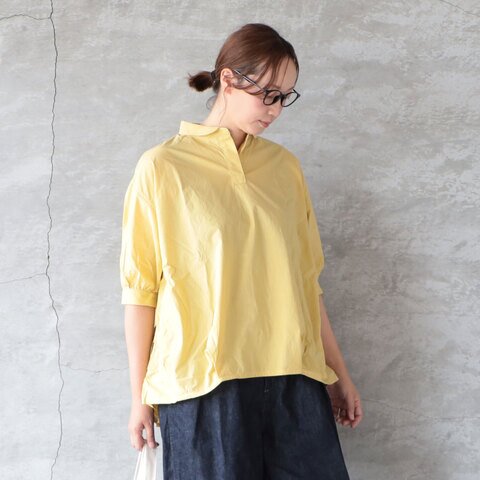 setten|タック入りスキッパーシャツ