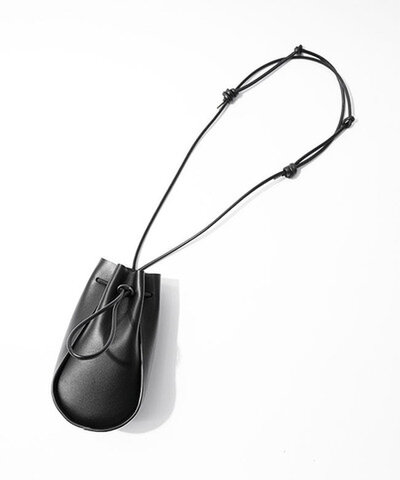 ITTI|HERRIE KINCHAKU POUCH RF ヘリー巾着ポーチ レディース バッグ ブラック 黒 ショルダー 肩掛け ギャランティーカード付属 itti-bag-164-rf