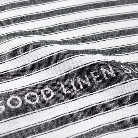 GOOD LINEN SUPPLY｜KITCHEN TOWEL SATIN LOGO LINE/リネンキッチンタオル