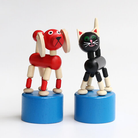 DETOA｜Wooden Push Up Toy/おもちゃ犬 猫