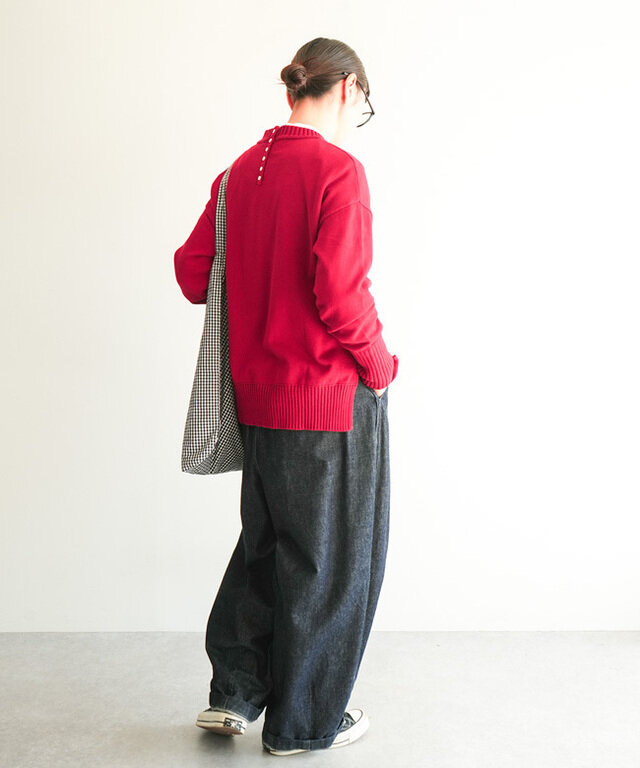 身長:165cm / カラー:55.ダークレッド/着用サイズ:FREE