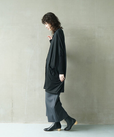 Mochi｜dolman long knit cardigan [black]
