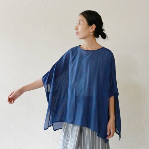 sisam|涼しい薄手のサラリワイドトップ【半袖シャツ】