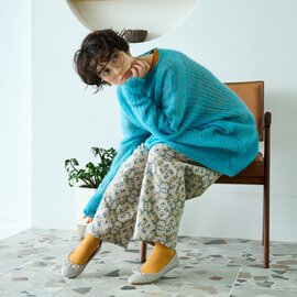 NARU|(ナル) 20ビエラ起毛バイアス花柄 ロングエッグパンツ 6668201 ゆったり 小花柄