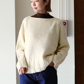 mao made|ボートネック プルオーバー ニット ザックリ ローゲージ セーター zakkuri low gauge 551128 マオメイド