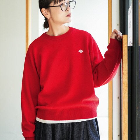 DANTON|LMW CREW NEC P.O L/S ラムウールクルーネックプルオーバー ニット トップス レディース dt-d0027lmw
