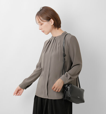 DONEEYU|マットタッチ サテン ブラウス u-2255-nk