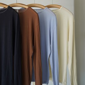 YULA|シアーインナー コットン100% フライス 薄手 長袖 レイヤード TORORI SHEER INNER YL26-T007 ユラ