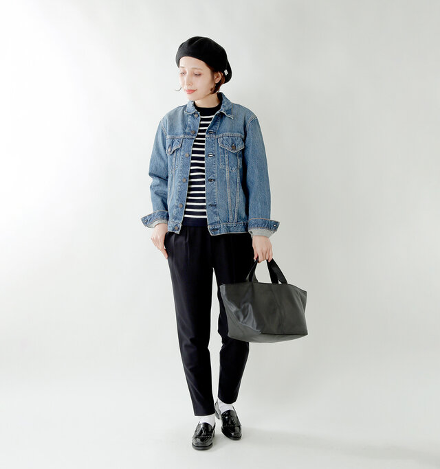 model yama:167cm / 49kg
color : black × black / size : one