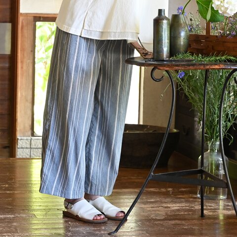 sisam|手織stripeヨークパンツ