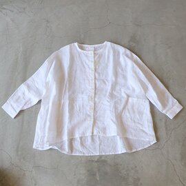 setten｜リネンノーカラーワイドシャツ 長袖シャツ