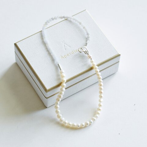 Aperdiem|フラット ハート パール ネックレス “Flat Heart Pearl Necklace” 81410045-fn