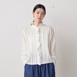 MidiUmi|pin tuck lace shirt