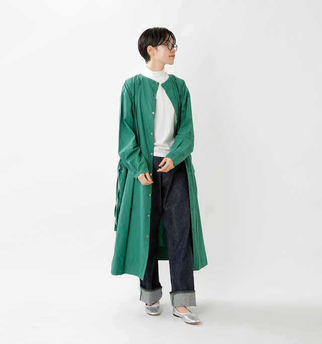 model saku:163cm / 43kg
color : green / size : F