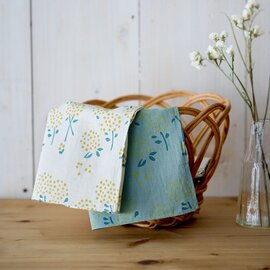 shesay|季節の訪れを知らせてくれる 金木犀柄のブロックプリントハンカチ【DM便発送可能】