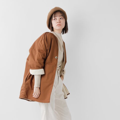 Worker's Nobility|コットン ウール リバーシブル ノーカラー ジャケット the-jacket-mn