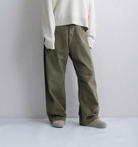 ORDINARY FITS|ヘリンボーン スプラッシュペイント ベルパンツ BELL PANTS 180od-326