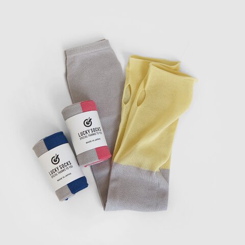 LUCKY SOCKS|UVカットクールアームカバー ツートーン アイスシルバー
