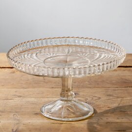 プレスガラスの模様が美しい ハンガリー ブロカント ガラスコンポート(b) 1点もの kurashisha