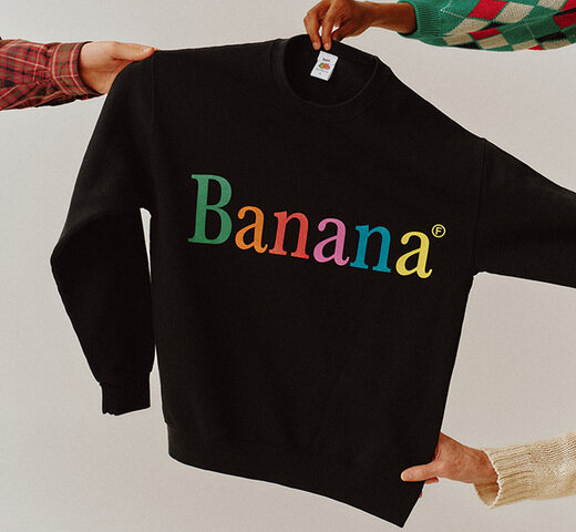 byeA.|byeA. バイエー NOT APPLE SWEAT Banana BLACK プリントスウェット
