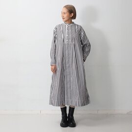 UNIVERSAL TISSU|1枚でマニッシュな雰囲気に!クックシャツワンピース クロワイドストライプ kurashisha
